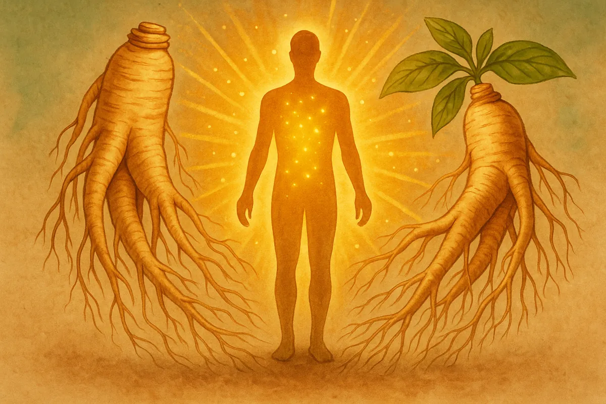Illustration des bienfaits du ginseng pour la vitalité et l’équilibre