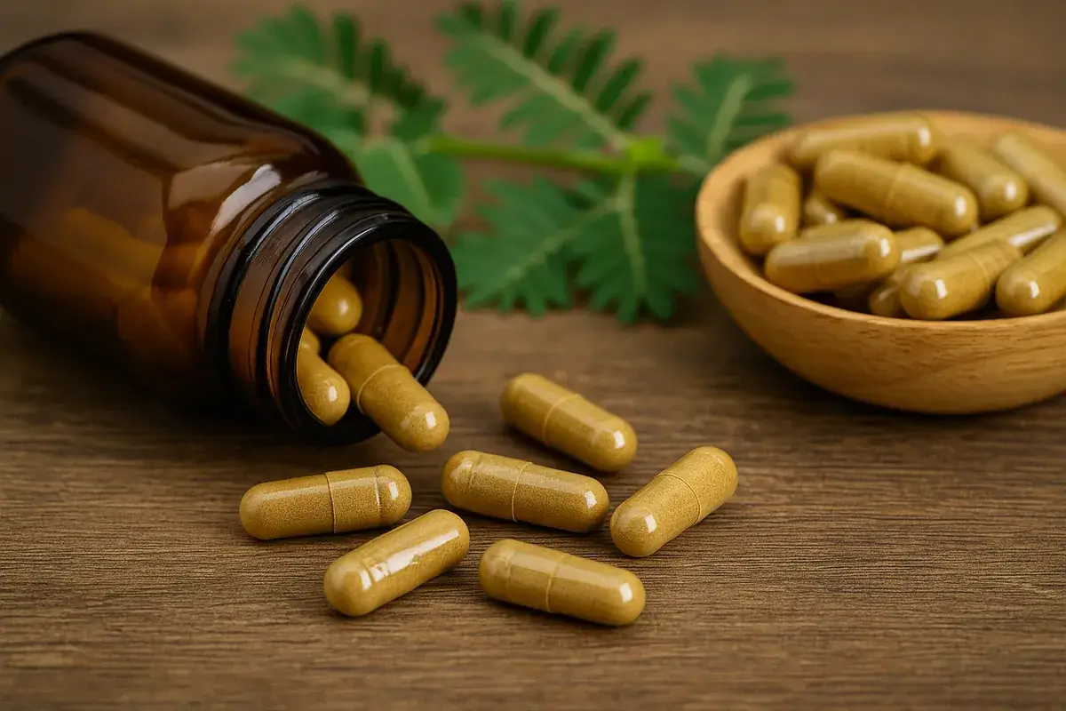 Compléments alimentaires en gélules de tribulus terrestris standardisé en saponines