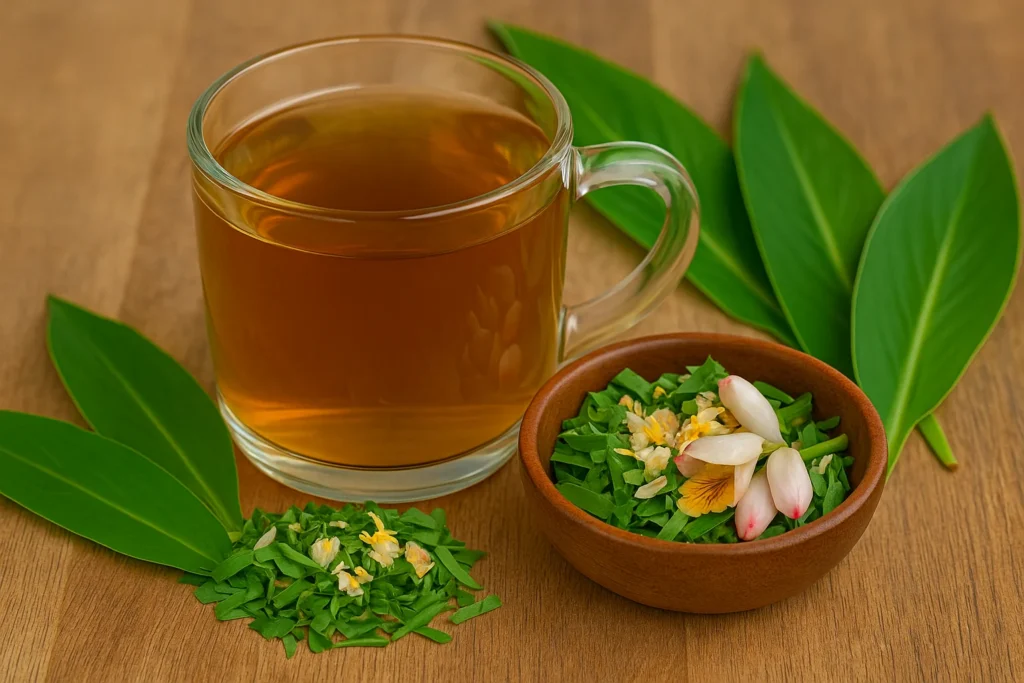 Tisane plante atoumo alpinia zerumbet fleurs roses herbesensante