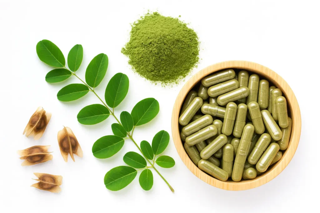 moringa feuilles graines poudre gelules