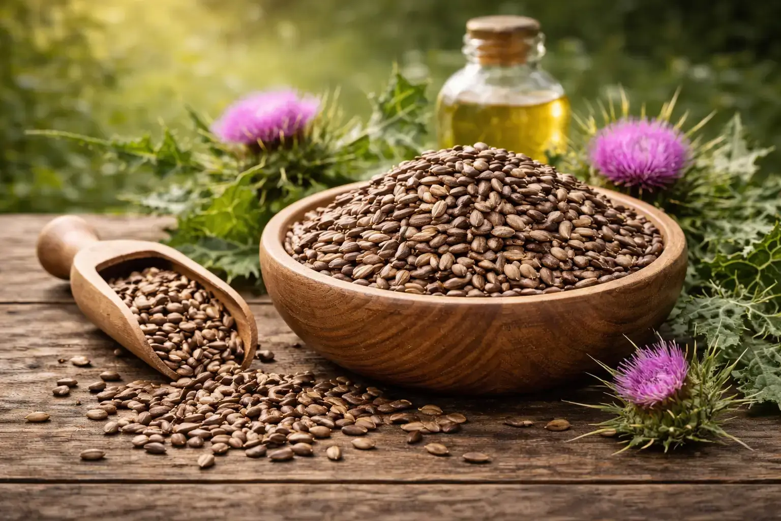 Semences de Silybum marianum Graines de Chardon-Marie prêtes pour l'extraction de silymarine